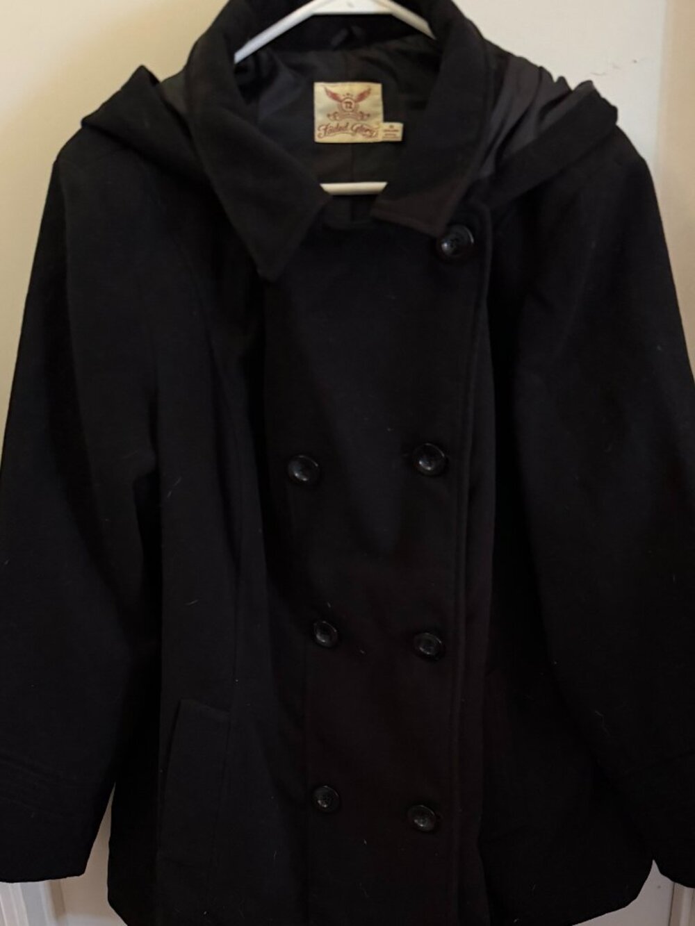Faded Glory Black Peacoat W 3X